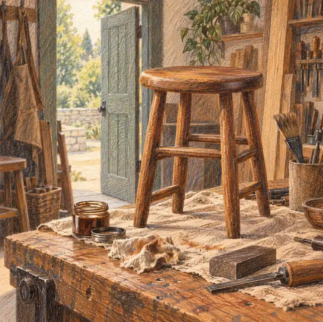 Illustration of established small businesses equipment and workspace
